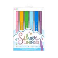 Load image into Gallery viewer, SILVER LININGS OUTLINE MARKERS - SET OF 6