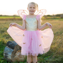 Load image into Gallery viewer, Gold Butterfly Dress with Fairy Wings