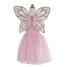 Load image into Gallery viewer, Gold Butterfly Dress with Fairy Wings
