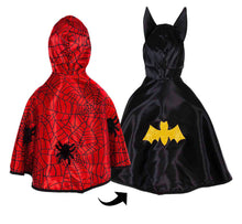 Load image into Gallery viewer, Baby Reversible Spider/Bat Cape
