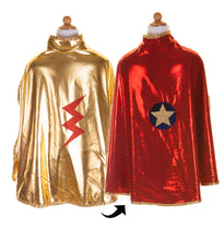 Load image into Gallery viewer, Gold and Red Reversible Wonder Cape