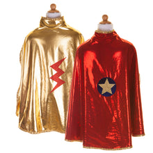 Load image into Gallery viewer, Gold and Red Reversible Wonder Cape