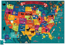 Load image into Gallery viewer, Crocodile Creek 200 Piece USA Puzzle and Map