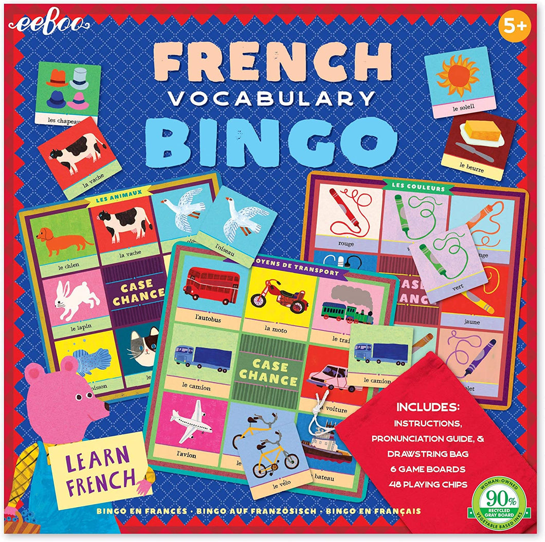 French Bingo Game for Kids