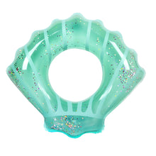 Load image into Gallery viewer, Giant Teal Glitter Sea Shell Float
