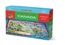 Load image into Gallery viewer, Crocodile Creek 100-Piece Discover Canada Floor Puzzle and Fact Book

