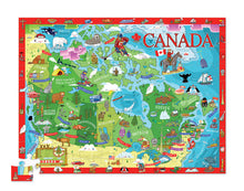 Load image into Gallery viewer, Crocodile Creek 100-Piece Discover Canada Floor Puzzle and Fact Book
